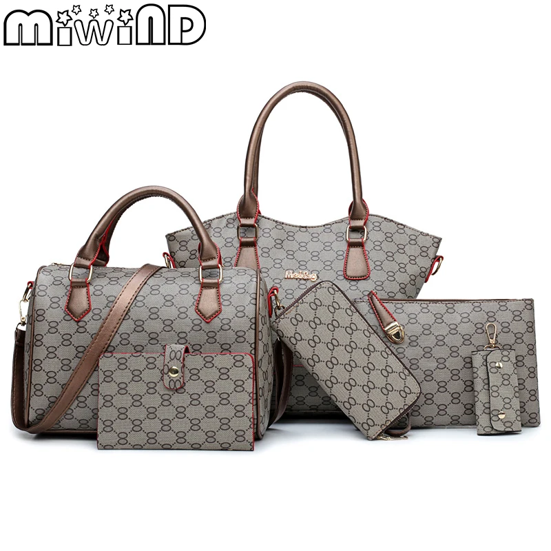 MIWIND, новая мода, Сумки из искусственной кожи, высокое качество, женская сумка через плечо, купить один комплект(6 шт.), более выгодная женская сумка