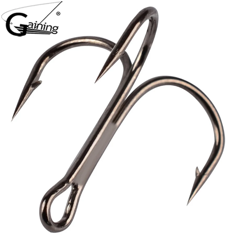 

High Carbon Steel Treble Hook, Overturned Hooks, Fishing Tackle, Round Bend, Bass, 7cm, 10cm, 20 PCs/Lot