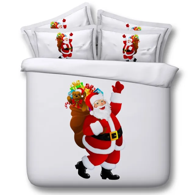 Santa Claus Christmas Bedding set duvet cover California King queen size twin full sheets bed