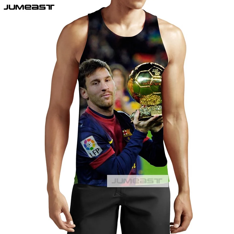 Jumeast бренд моды 3d печатных Lionel Messi мужские/женские топы супер Футбол Звезда Унисекс Без Рукавов Рубашка гусарский жилет - Цвет: 14