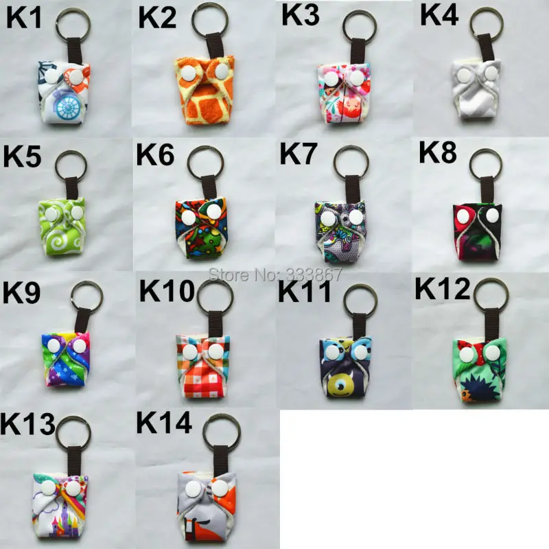 

[Sigzagor]6 Cute Mini Tiny Cloth Diaper Keychains Key Chains,Adorable,Snap, Baby Shower Gift, Mama Gift Christmas Ornament