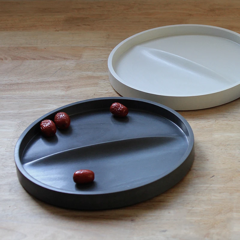 Concrete art jewelry tray silicon mold cement fruit plate hotel home