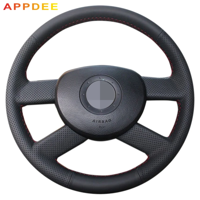 

AppDee Black Artificial Leather Car Steering Wheel Cover for Volkswagen VW Polo 2003-2006