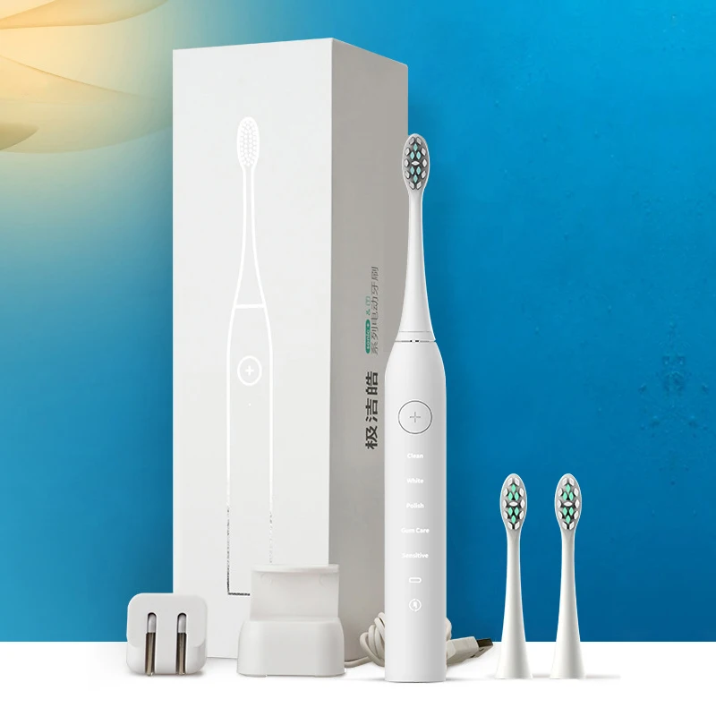 SmartSonic+ USB Charge Rechargeable Sonic Tooth Brush  Dental Care Toothbrush With  Replacement 2 Dupont Heads