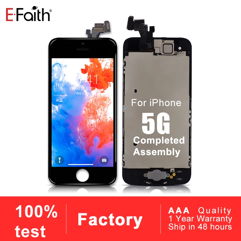 EFAITH 100 шт. дисплей без битых пикселей для iPhone 5 5G Полный ЖК с сенсорным экраном