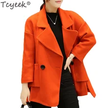 Tcyeek Новинка года элегантные женские осенне зимняя куртка для женщин шерстяное пальто Лидер продаж кардиган Casaco Feminino WUJ0841