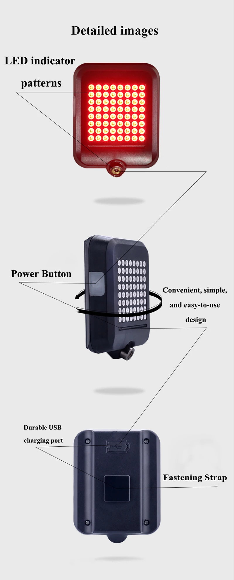 Perfect Waterproof Bicycle Rear Tail Light Wireless 64 LED Laser USB Rechargeable Bike Cycling Safety Warning Turn Signals Light 4