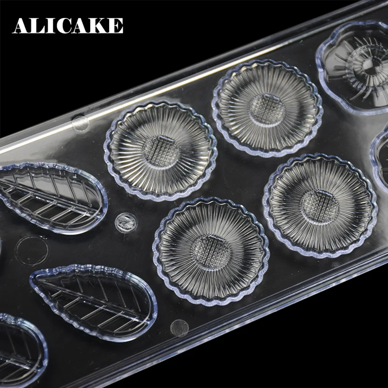 3D Chocolate Candy Molds Polycarbonate Plastic Forms Flowers Leaves Tray Plastic Forms for Baking Pastry Bakery Tools Mould