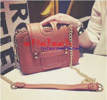 

by dhl or ems 50pcs hot women's fashion handbag shoulder messenger bag vintage popular for mobile phone small bag chain