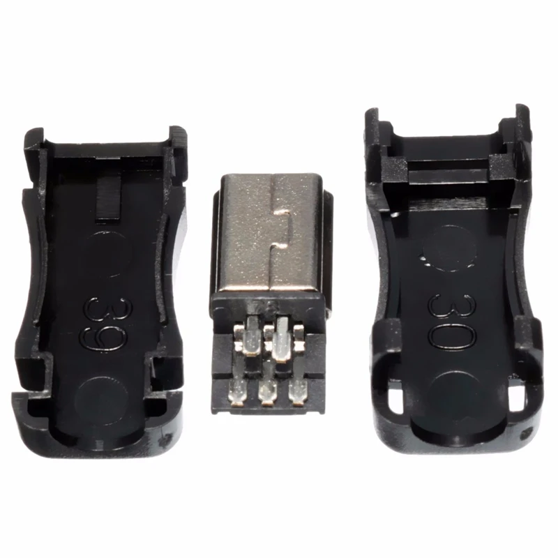 3 шт./лот DIY Mini USB 5 контактный Штекерный разъем адаптера с пластиковой крышкой для