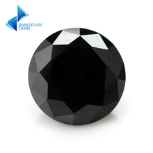 3,5~ 16 мм 5А черный блестящий кубический цирконий камень машинной резки Круглый свободный CZ камень
