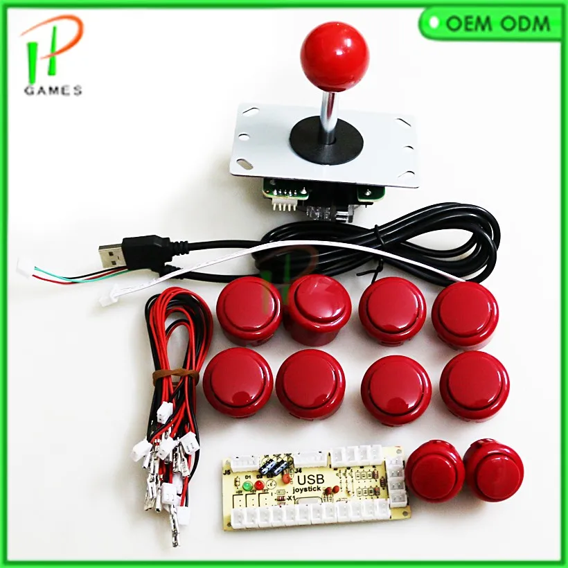 

DIY Jamma Arcade joystick kit one player USB to PC Zero Delay Encoder /Sanwa type 4 way Joystick and copy Sanwa Push Button