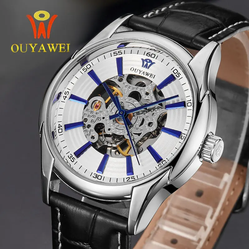 

HOT Sell Mechanical Watch Men's Skeleton wristwatch Man watches Leather Relogio Masculino Luxury Fashion Casual Wrist Watch