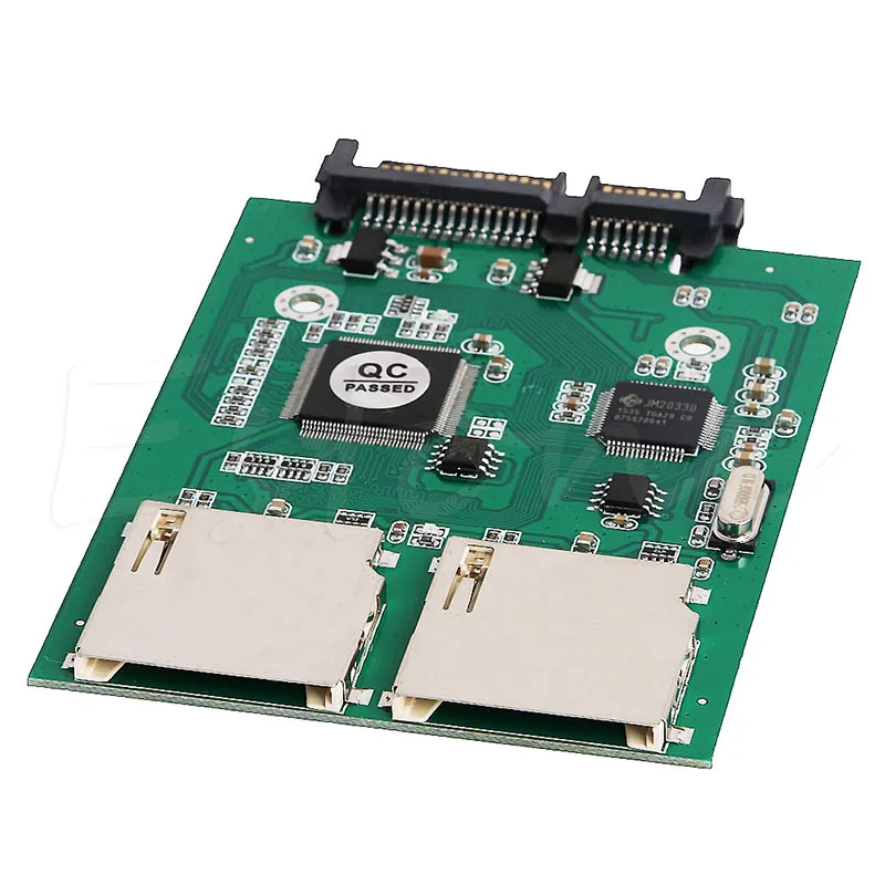 Переходник New2 Port Dual SD SDHC MMC RAID на SATA для карты любой емкости|Компьютерные кабели и
