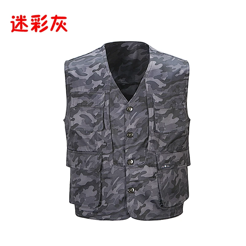 Spring and summer new models vest men multi-pocket camouflage leisure photography Outdoor double sided wear vest plus size S-3XL