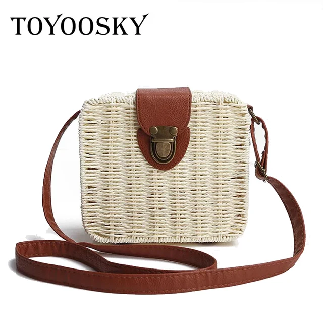 Toyoosky Women Bag Candy Color Square Straw Small Single Toyoosky Women Bag Candy Color Square Straw Small Single Shoulder Bags Crossbody Handbag