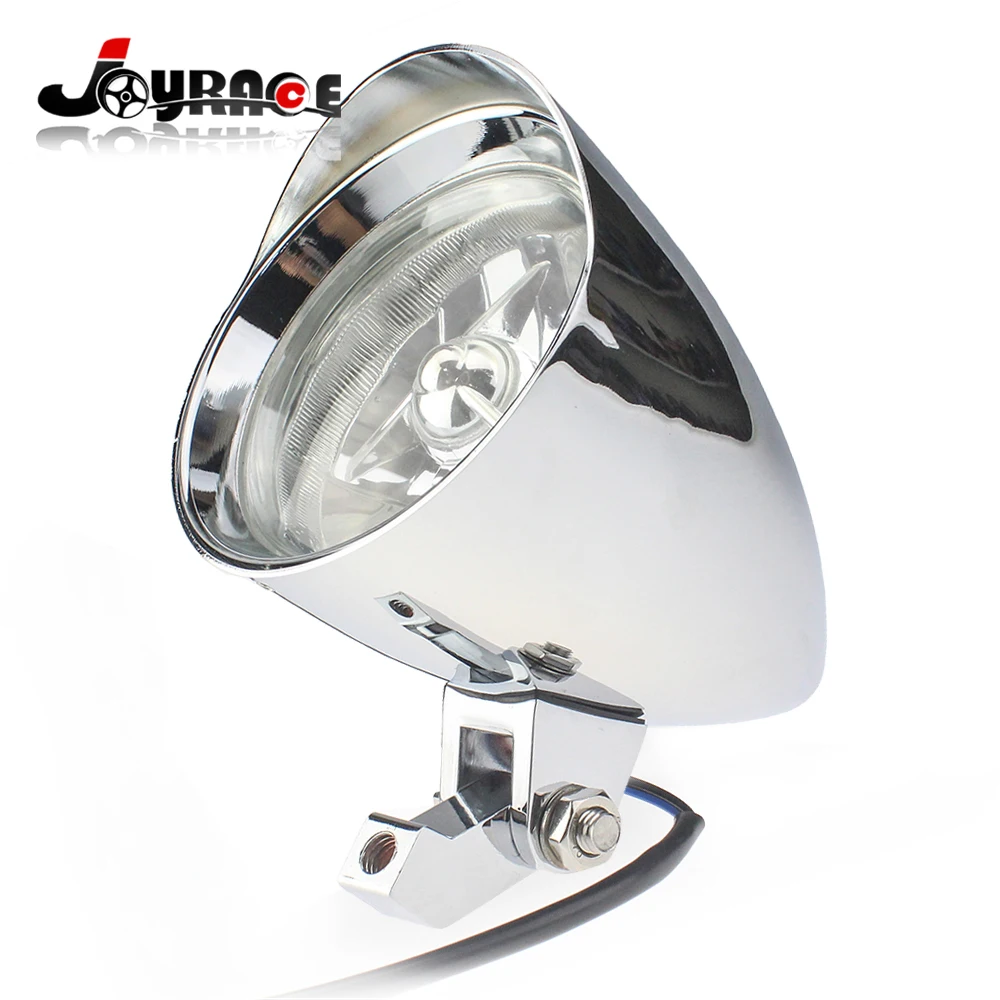 

4.5" Motorcycle Headlight Projector 4-1/2" Bullet Headlight for Harley Sportster XL Dyna Softail Chopper Bobber Chrome/Black