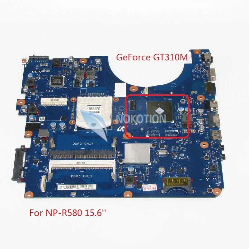 NOKOTION For Samsung NP R580 R580 Laptop motherboard HM55 DDR3 GT310M
