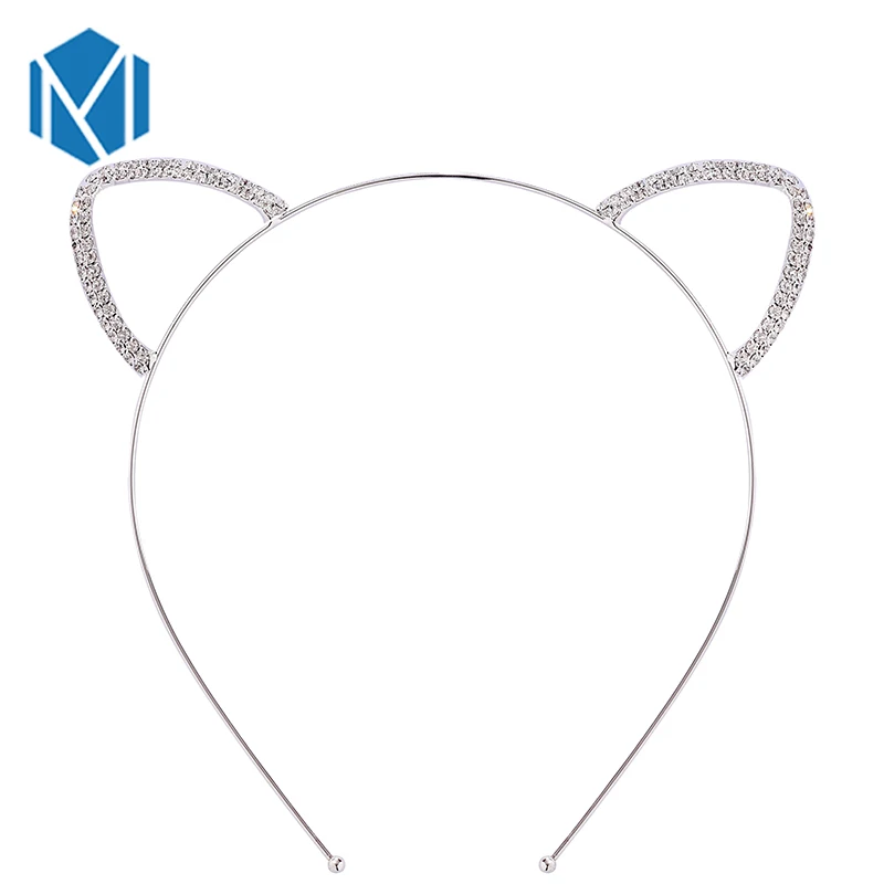 

M MISM Cat Ears Rhinestones Hair Bands Crystal Headband Hair Accessories Ornaments Hair Hoop for Women Party Daily