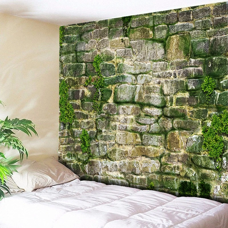 Banzai Automatización apetito Tapiz de ladrillos de piedra 3D para colgar en la pared, tela Bohemia verde  de algas marinas, tapices decorativos de pared, tapiz grande de Mandala  Hippie, nuevo|Tapicería| - AliExpress