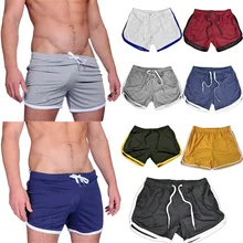 Летние Активные Для мужчин s спортивные шорты для фитнеса Бег Спорт активная тренировка Мужские Шорты для купания купальный костюм Lace-up быстросохнущие Для мужчин бега впитывает пот и шорты