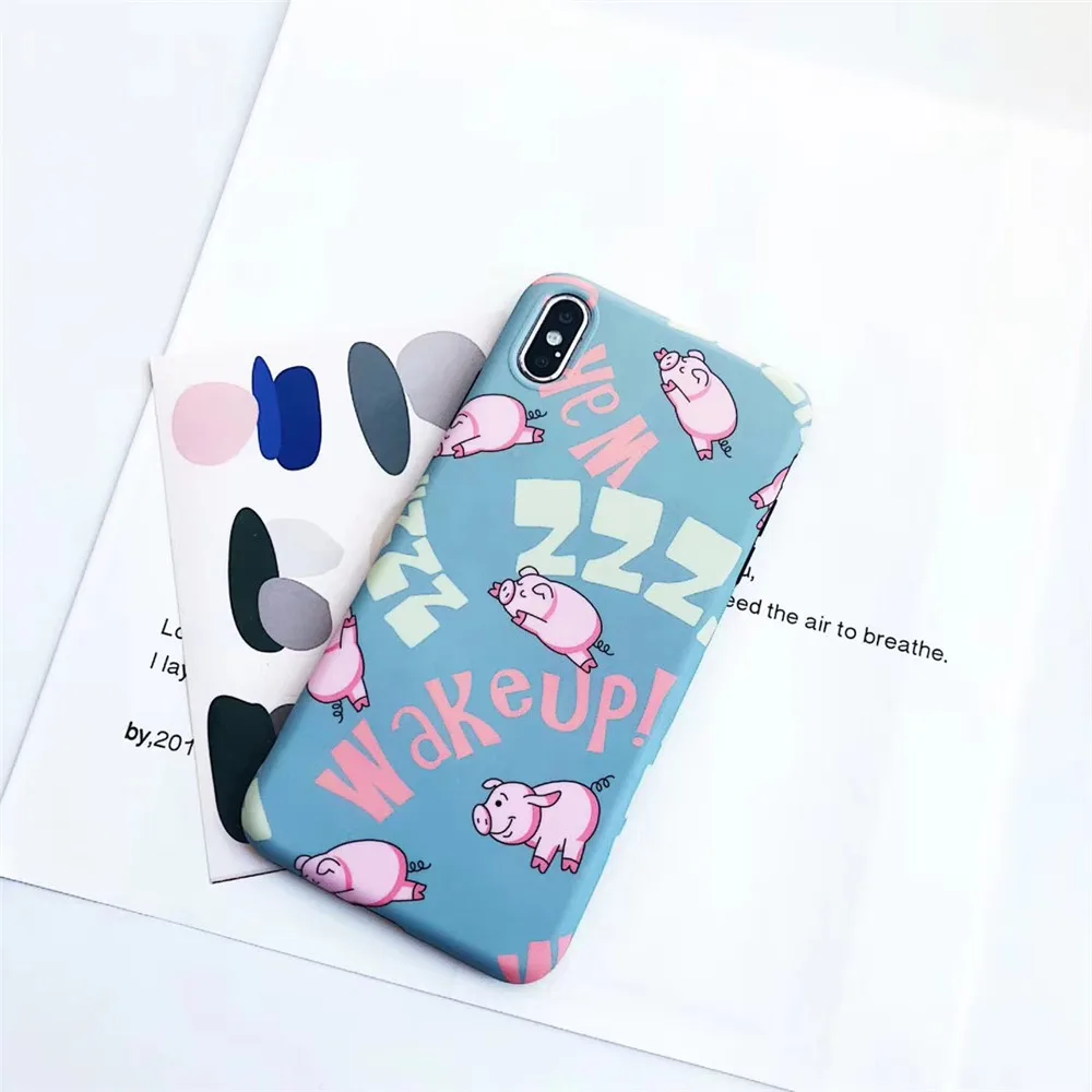Корея прекрасный розовый сон свинья чехол для iPhone XS MAX 6 6S 7 8 Plus X XR Забавный письмо