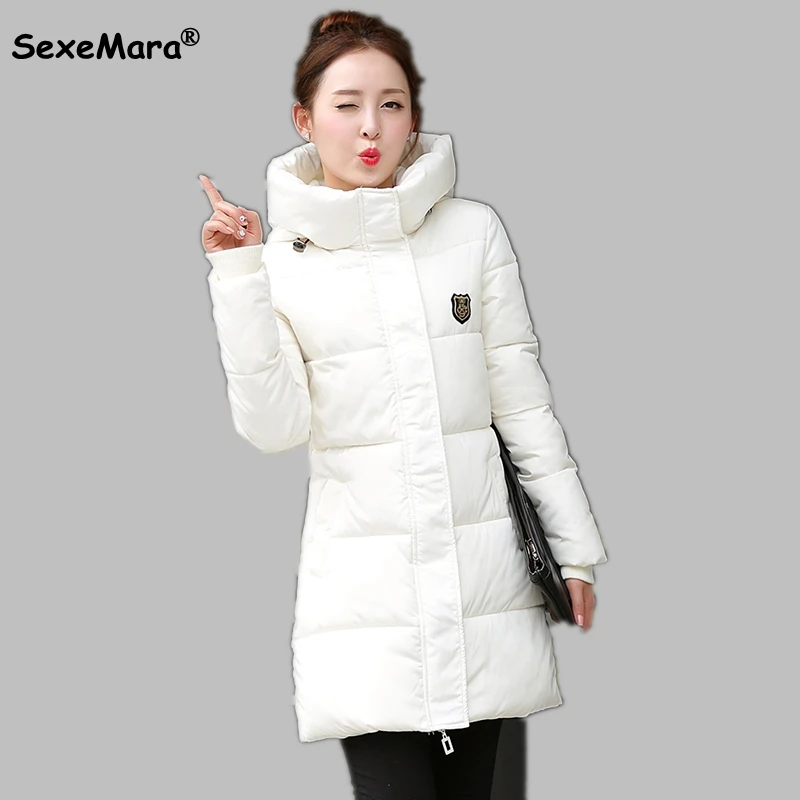 

Plus size Winter Jacket Women Thicken Cotton-padded Hooded Jacket Parka Female Medium-long Wadded Winter Coat Slim Down Jacket