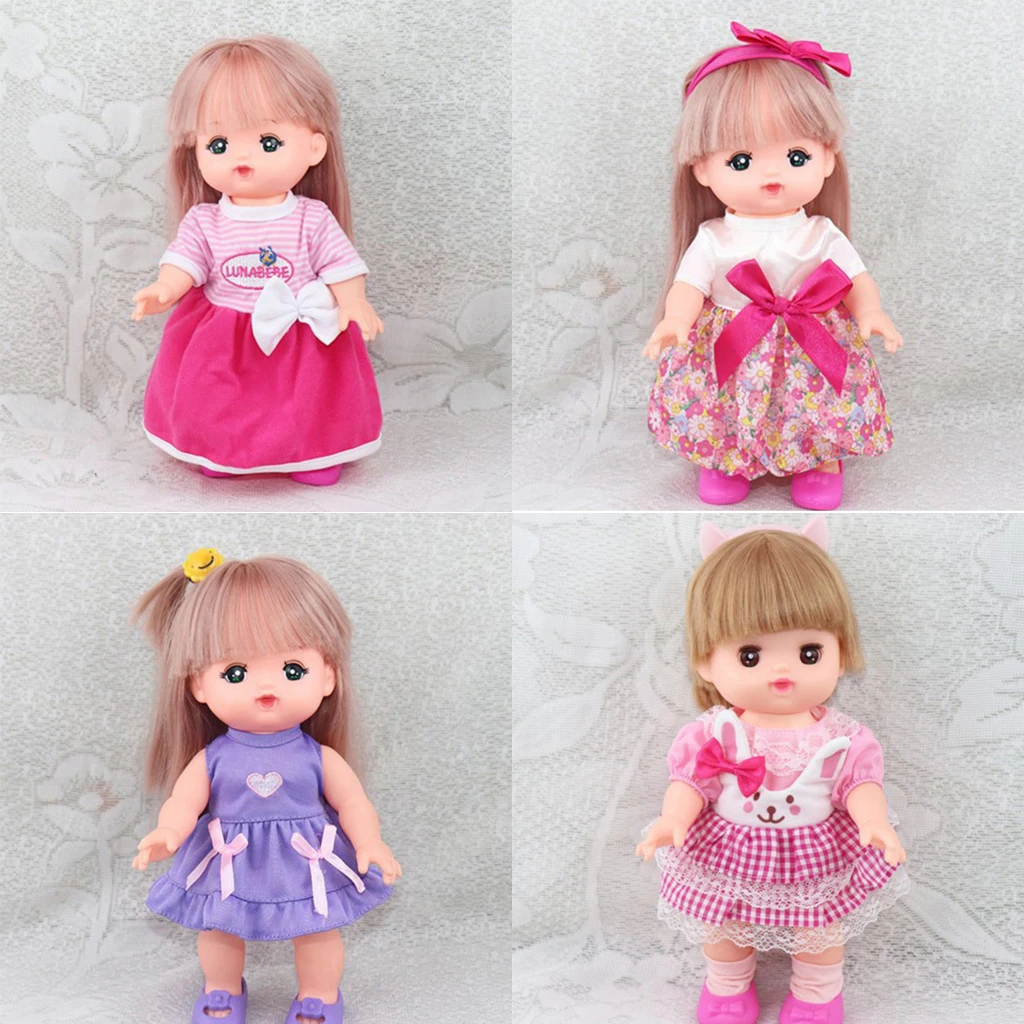 4 Set Handmade Fashion Dress Accessories for 25cm Mellchan Baby Dolls 9-11inch Reborn Girl Doll Accessory