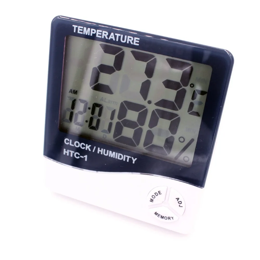 HTC-1 электронный измеритель температуры и влажности комнатный ЖК-цифровой термометр гигрометр Метеостанция Будильник