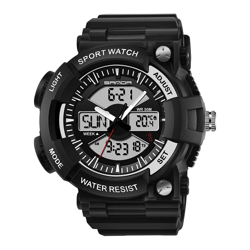 

Sanda 766 Men's Sports Watch hot sales professional 3atm waterproof watches New designer men's fashion digtial LED watches