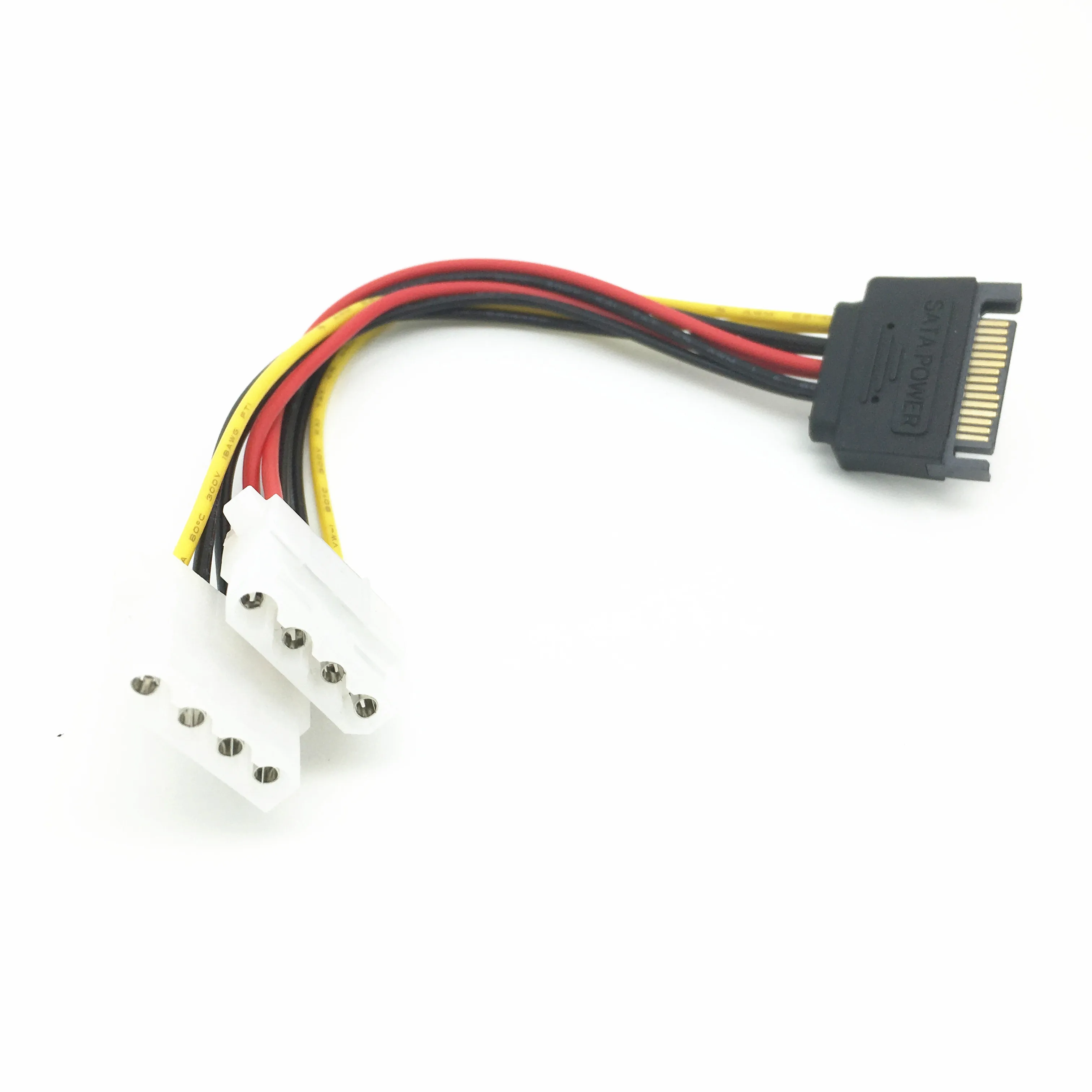 Надежный 15 контактный SATA штекер на 2 гнезда 4 Molex разъем IDE жесткий диск кабель 100%