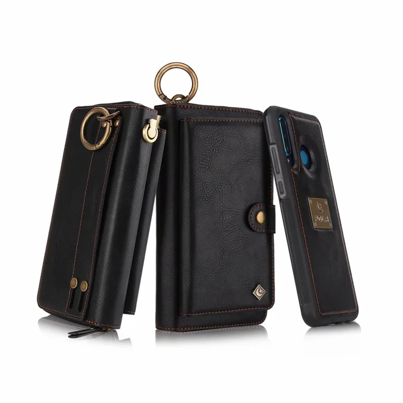 Purse Wristlet Phone Case For coque huawei p30 pro lite nova4e Funda Etui Luxury Leather Protective Wallet Phone Shell Cover bag