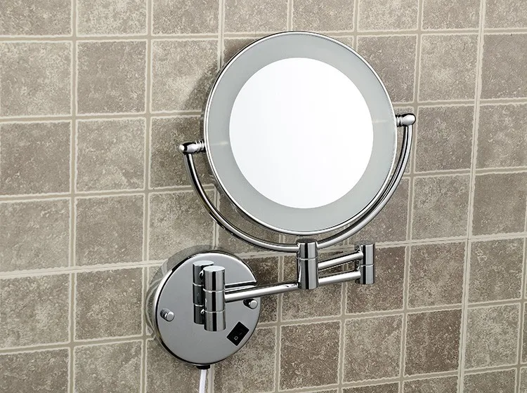 Зеркала для ванной, латунное косметическое зеркало для макияжа, светодиодный светильник для ванной комнаты, круглые 2 зеркала для лица, настенные зеркала 3X-1X, увеличительное зеркало 2068B