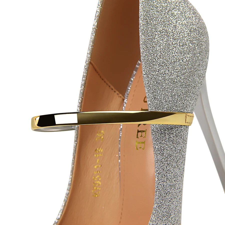 Women high heels 2019 new Sequins paillette shoes pointed toe Glitter stiletto Sexy Ladies Ankle strap Silver party pumps Women high heels 2019 new Sequins paillette shoes pointed toe Glitter stiletto Sexy Ladies Ankle strap Silver party pumps