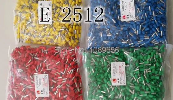 

E2512 1000pcs tubular Pre - insulated terminals Cold pressed terminals Terminals connectors