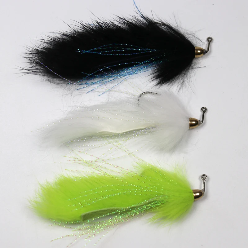 Bimoo 4PCS Size 1/0 Bass Pike Copper Beadhead Fly Fishing Streamers