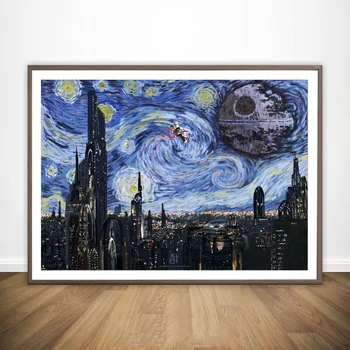 

Star Wars Trippy Psychedelic Starry Night Movie Wall Art Paint Wall Decor Canvas Prints Canvas Art Poster Oil Paintings NoFrame