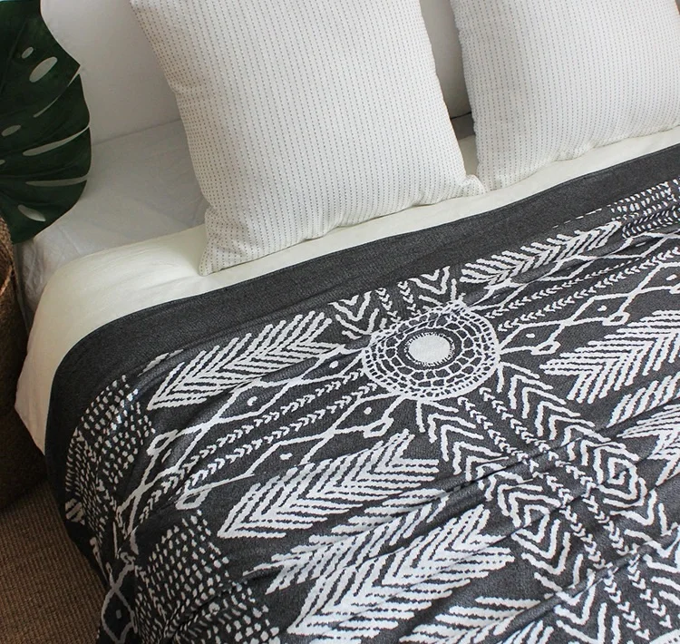 Indian Bohemian Ethnic Style Casual Knitted Blankets Woven Throw