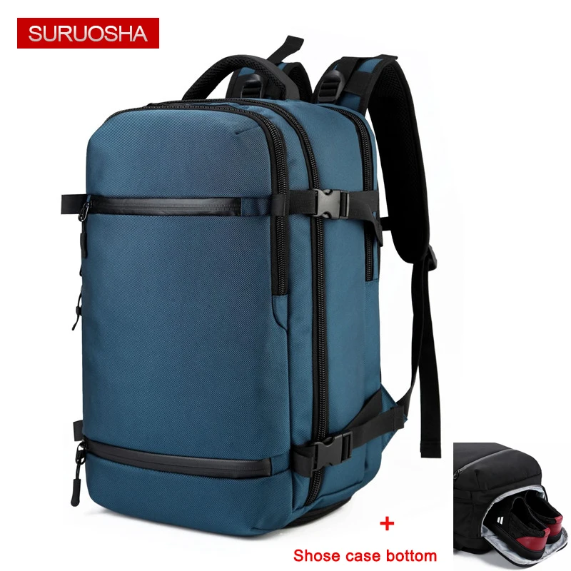 

OZUKO Brand Men Backpack for 20"Laptop Backpacks Water Repellent Multifunction Bag Shose Travel Backpack Large Mochila