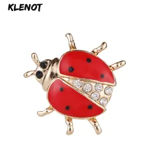 Красная Эмаль Кристалл Божья коровка брошь в виде жука булавки и броши для женщин вечерние бижутерия хиджаб лацкан кардиган булавка аксессуары для костюма