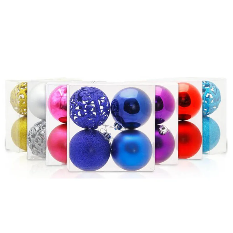 

4PCS Christmas Tree Decoration Supplies Pendant 8cm Electroplating Bright Christmas Ball Ornament