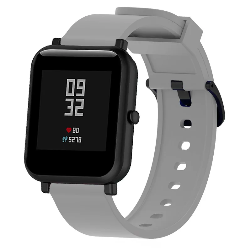 Силиконовый ремешок для часов Xiaomi Huami Amazfit Bip Little Band 20 мм ремешок для Amazfit Beep браслет на запястье samsung Team S2 Be