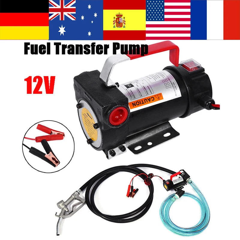 

Universal 12V Auto Car Electric Diesel Fluid Extractor Auto Oil Transfer Pump Tool With Fuel Nozzle Fuel Supply Equipment NEW