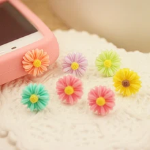 Marsnaska, 5 шт./лот, Подсолнух, маленькая Маргаритка, пылезащитная заглушка для iPhone, samsung Galaxy 3,5 мм, Пылезащитная заглушка для телефона