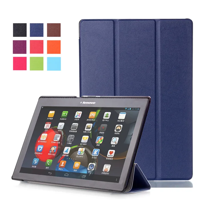 

50Pcs PU Leather Stand Cover Case for Lenovo Tab2 Tab 2 A10 70 A10-70 A10-70F A10-70LC 10.1" Tablet + Screen Protector