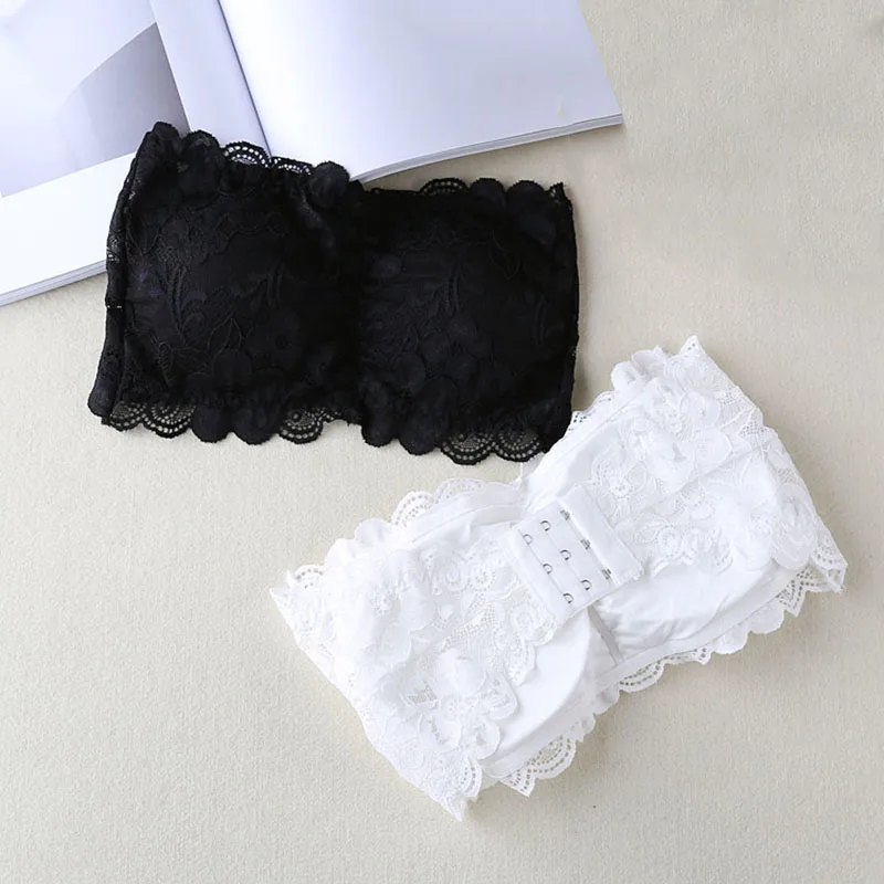 Tube Tops Strapless Top Women Off the Shoulder Bra Sexy Lace Fabric