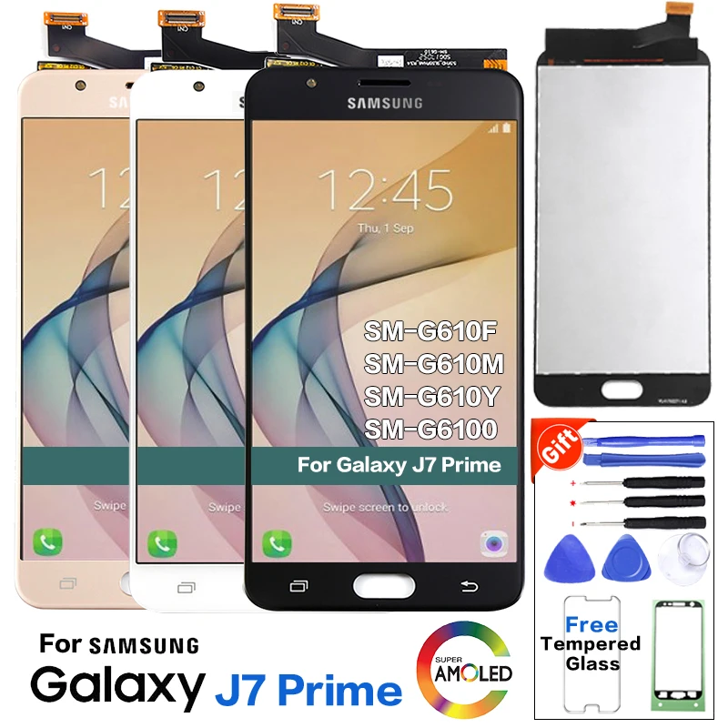 Дешево Для SAMSUNG GALAXY J7 Prime lcd G610 G610F G610M дисплей сенсорный экран дигитайзер Замена для 5,5