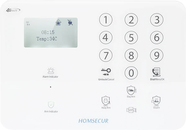 Homsecur беспроводный и проводной 4G/GSM, ЖК-Дисплей охранной сигнализации Сенсорная панель+ многоязычное меню