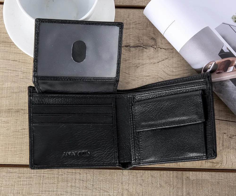 Кошелек мужской из натуральной кожи с RFID защитой и отделением для монет|coin