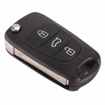 

KEYYOU Car Key Shell Replacement 3 Buttons Flip Remote Key Case Blank Cover For Kia K2 K5